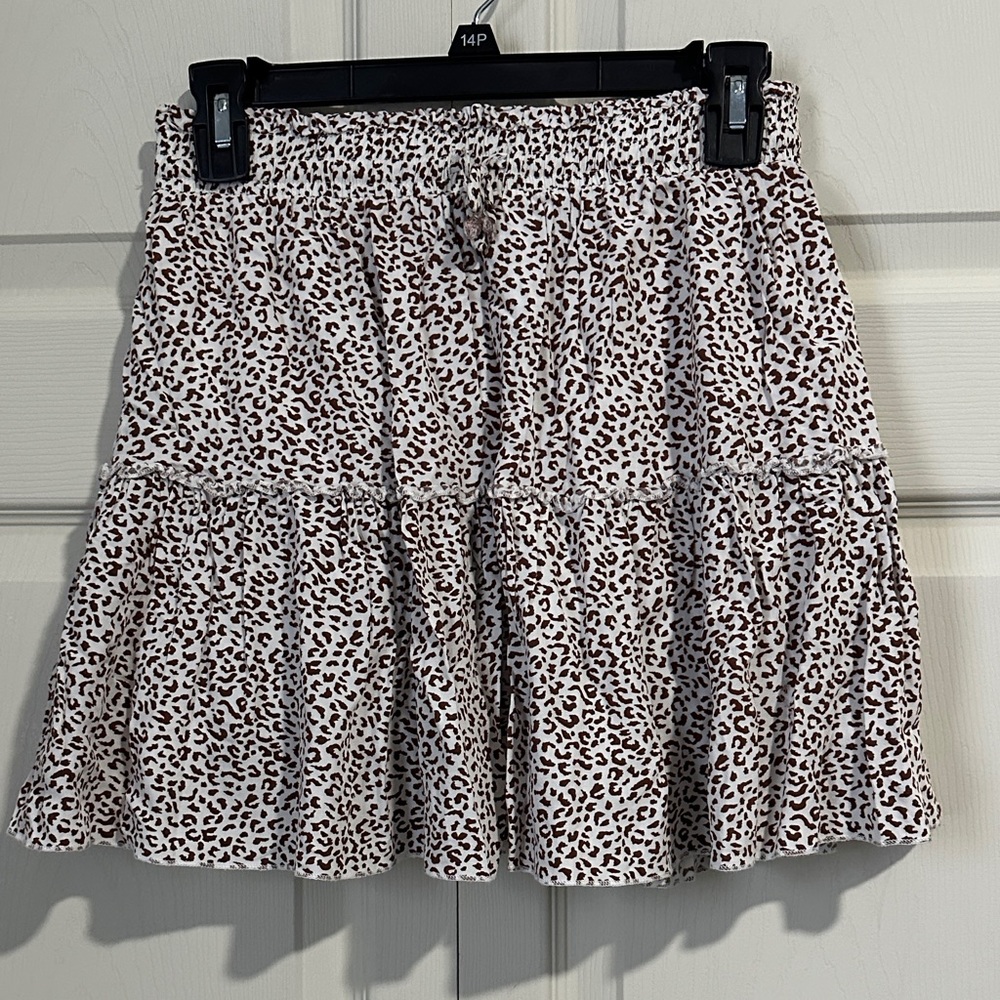 Wild Anima Print Ruffle Mini Skirt size Medium